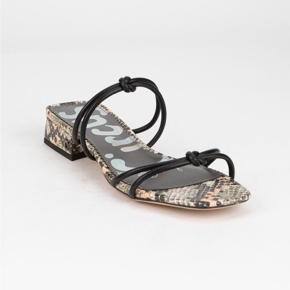 CIRCUS BY SAM EDELMAN Jay Womens Black & Snake Print Sandals - Picture 1 of 6